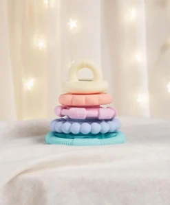 Jellystone Designs Rainbow Stackers & Teether – Pastel