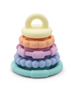 Jellystone Designs Rainbow Stackers & Teether – Pastel