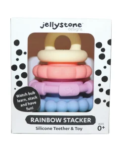 Jellystone Designs Rainbow Stackers & Teether – Pastel