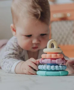 Jellystone Designs Rainbow Stackers & Teether – Pastel
