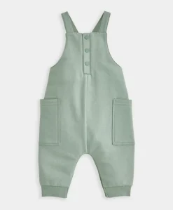 Jersey Ribbed Bodysuit & Dungaree Set