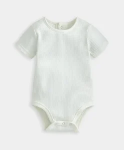 Jersey Ribbed Bodysuit & Dungaree Set