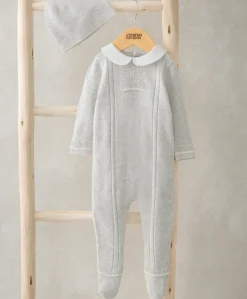 Knitted All in One & Hat - White