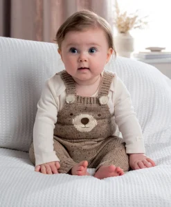 Knitted Bear Dungarees & Bodysuit Set (2 Pieces)