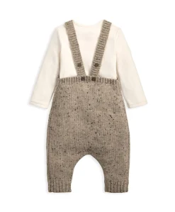 Knitted Bear Dungarees & Bodysuit Set (2 Pieces)