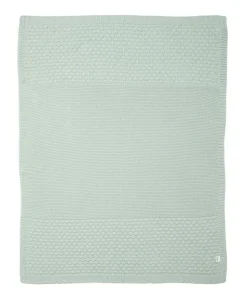 Knitted Blanket - Welcome to the World Seedling - Blue/Green