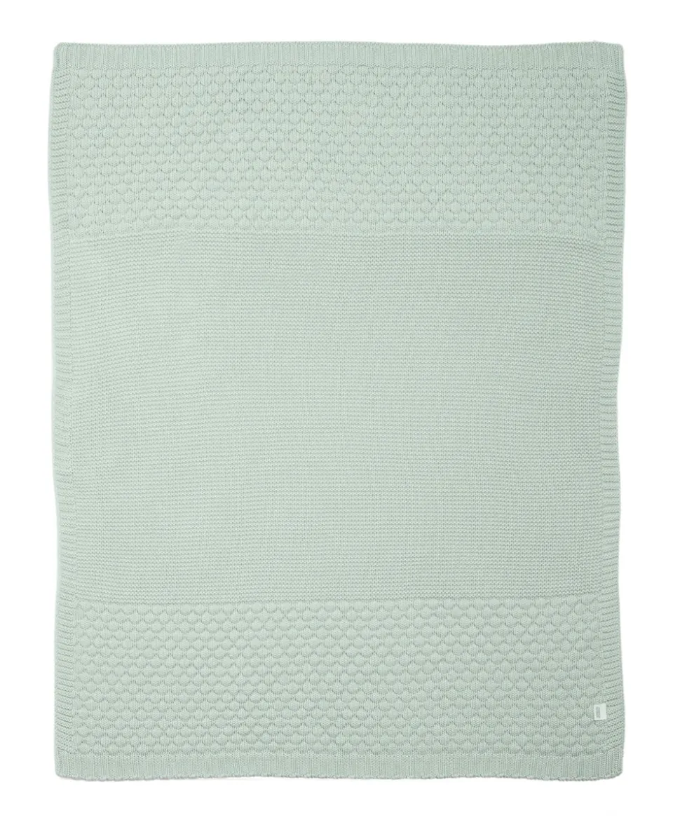Knitted Blanket - Welcome to the World Seedling - Blue/Green