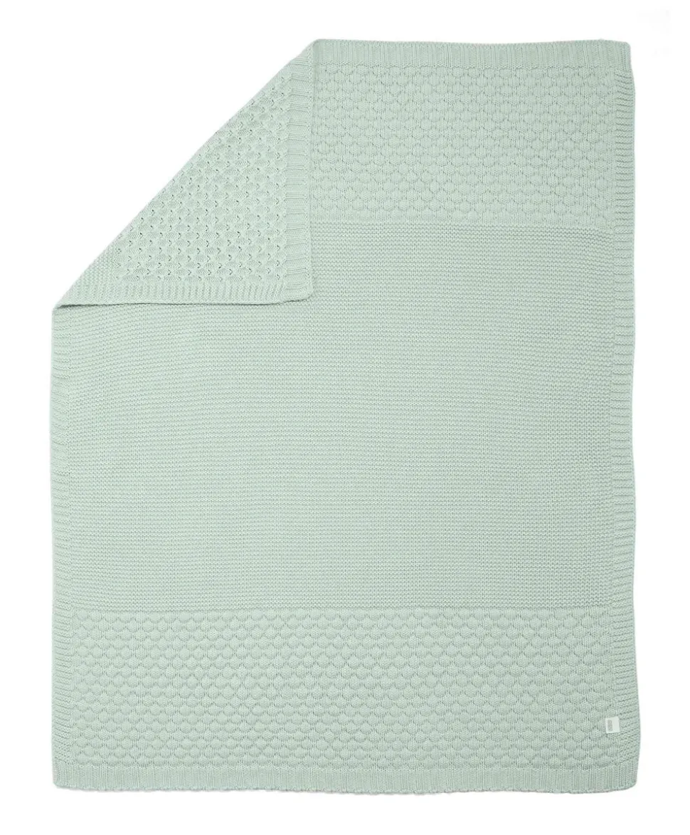 Knitted Blanket - Welcome to the World Seedling - Blue/Green