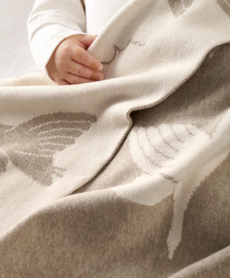 Knitted Blanket - Welcome to the World Duckling - Mocha
