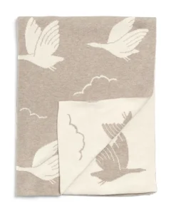 Knitted Blanket - Welcome to the World Duckling - Mocha