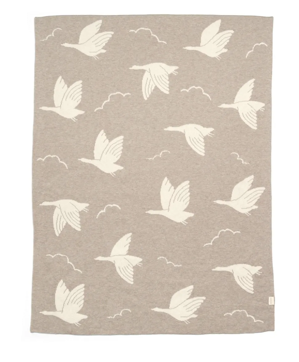 Knitted Blanket - Welcome to the World Duckling - Mocha