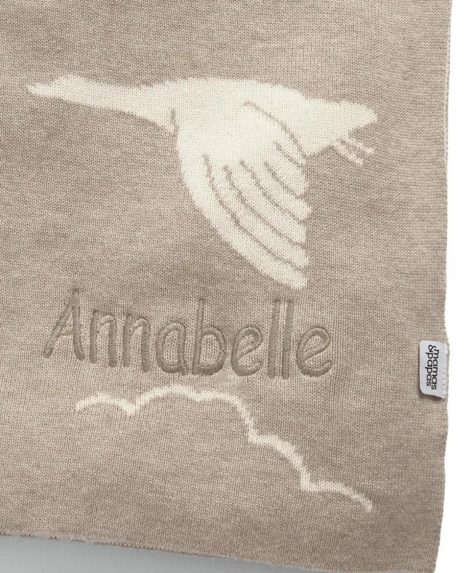 Knitted Blanket - Welcome to the World Duckling - Mocha