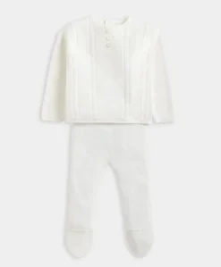Knitted Cardigan & Leggings (2 Piece) - White