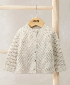 Knitted Cardigan with Button Fastening - Oatmeal