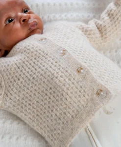 Knitted Cardigan with Button Fastening - Oatmeal