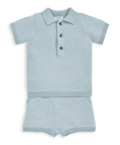 Knitted Polo and Short Outfit Set