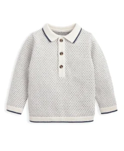 Knitted Polo Top - Cream