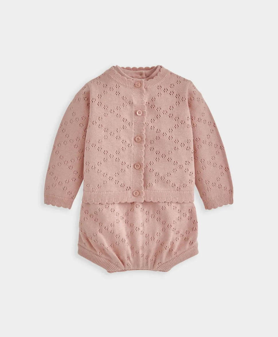 Knitted Romper & Cardigan Set