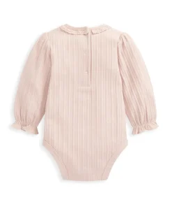 Lace Trim Bodysuit - Pink