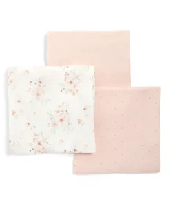 Large Floral Muslin Cloths - 3 Pack