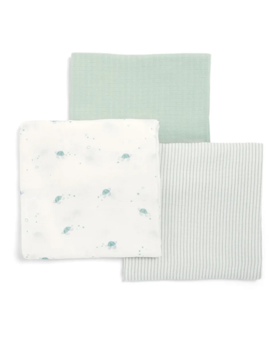 Large Turtle Muslin Cloths - 3 Pack