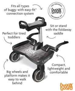 Lascal Black Maxi BuggyBoard® Plus Grey Saddle