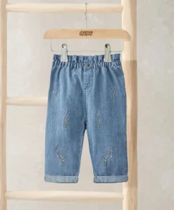 Lavender Embroidered Jeans