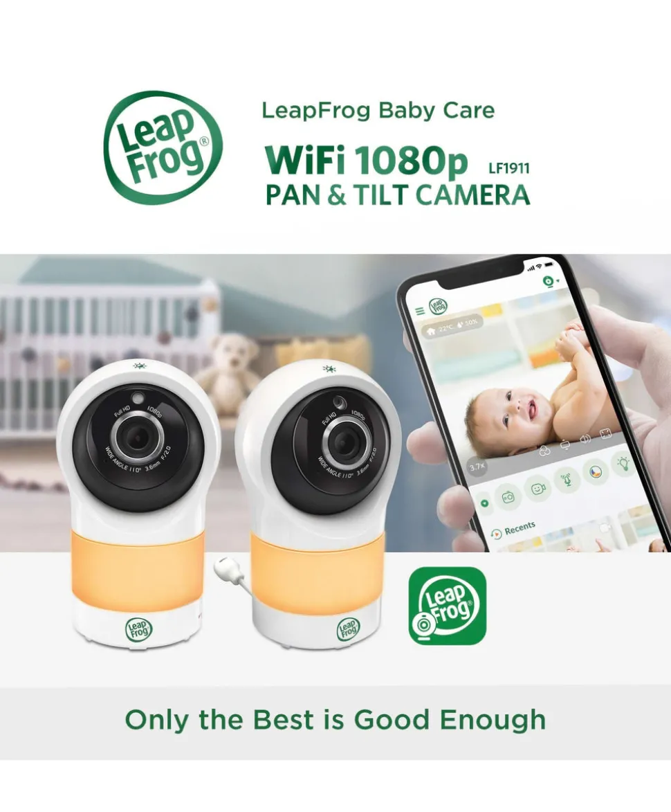Leapfrog LF1911 HD Baby Monitor with Motorized Pan & Tilt Camera - White