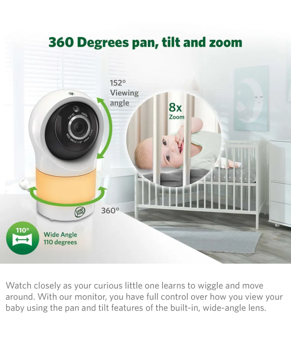 Leapfrog LF1911 HD Baby Monitor with Motorized Pan & Tilt Camera - White