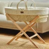 Little Green Sheep Knitted Moses Basket - Linen