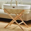 Little Green Sheep Knitted Moses Basket - White