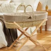 Little Green Sheep Organic Knitted Moses Basket & Mattress - Truffle
