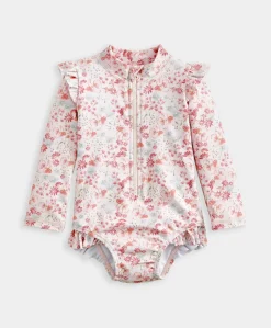 Long Sleeve Floral Swimsuit