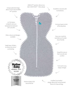 Love To Dream Swaddle Up™ Small/8 - 13lbs (1.0 Tog) - Grey
