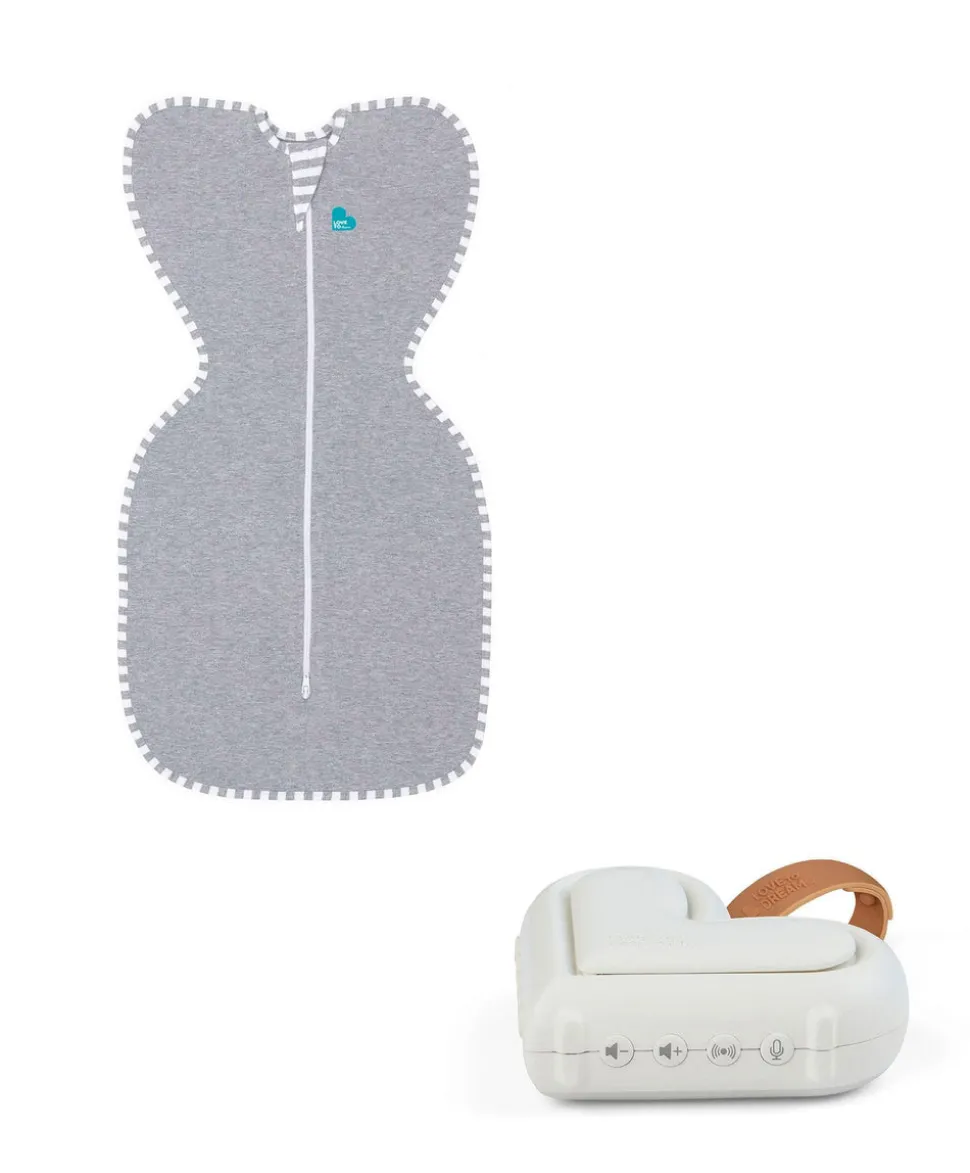 Love to Dream Swaddle Up™ and Sleep Machine Bundle Small/8-13lbs (1.0 Tog) - Grey