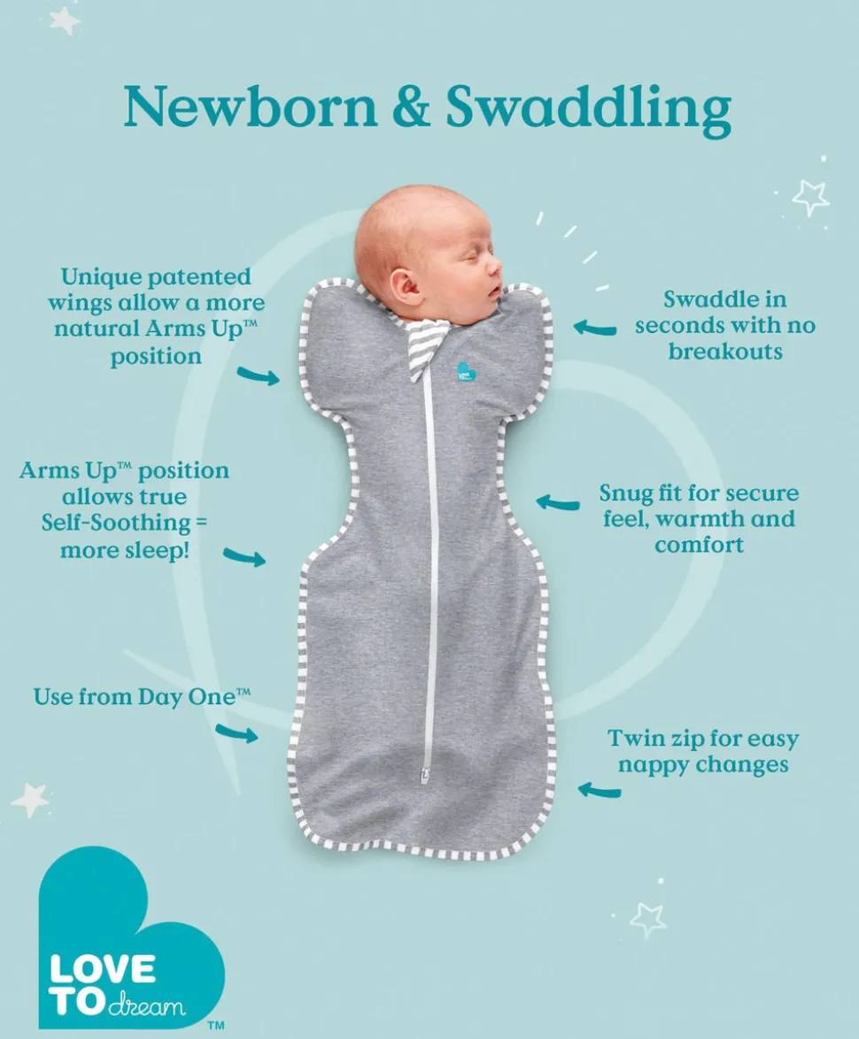 Love To Dream Swaddle Up™ Medium/13 - 19lbs (1.0 Tog) - Grey