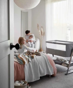 Lua Bedside Crib - Grey