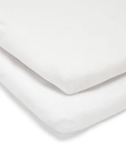 Lua Bedside Crib and Sheet Bundle - Grey/White