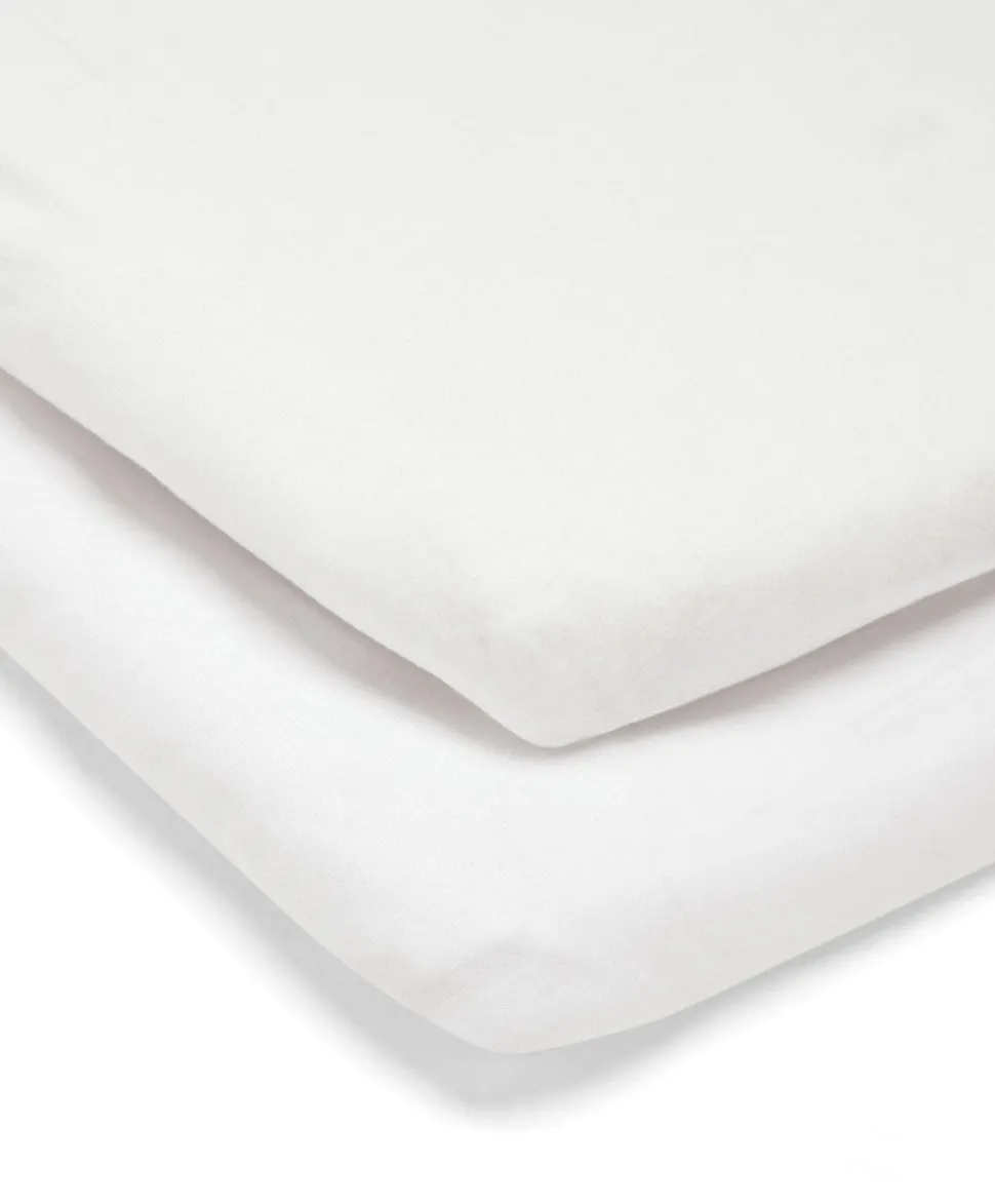 Lua Bedside Crib and Sheet Bundle - Grey/White