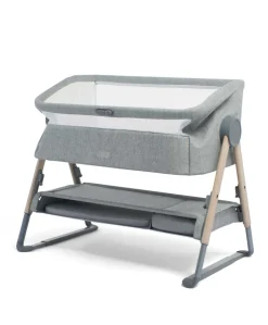 Lua Bedside Crib and Sheet Bundle - Grey/White