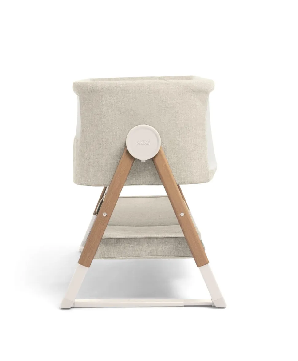 Lua Bedside Crib and Sheet Bundle - Fawn/White