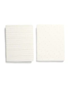 Lua Bedside Crib and Sheet Bundle - Fawn/Oatmeal