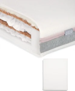 Luxury Hybrid Twin Cotbed Mattress & Anti-Allergy Terry Towelling Mattress Protector Bundle