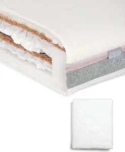 Luxury Hybrid Twin Cotbed Mattress & Anti-Allergy Quilted Mattress Protector Bundle