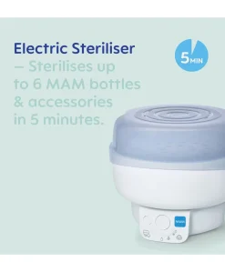 MAM Baby 6-in-1 Electric Steam Steriliser & Bottle Warmer - Grey