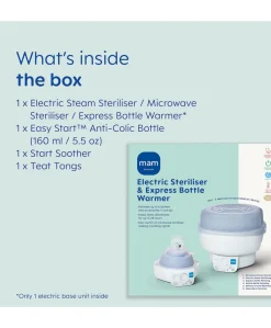 MAM Baby 6-in-1 Electric Steam Steriliser & Bottle Warmer - Grey