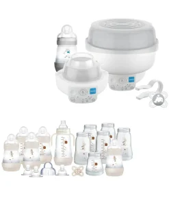 MAM Baby 6-in-1 Electric Steriliser & Large Bottle Starter Bundle - Matt Taupe