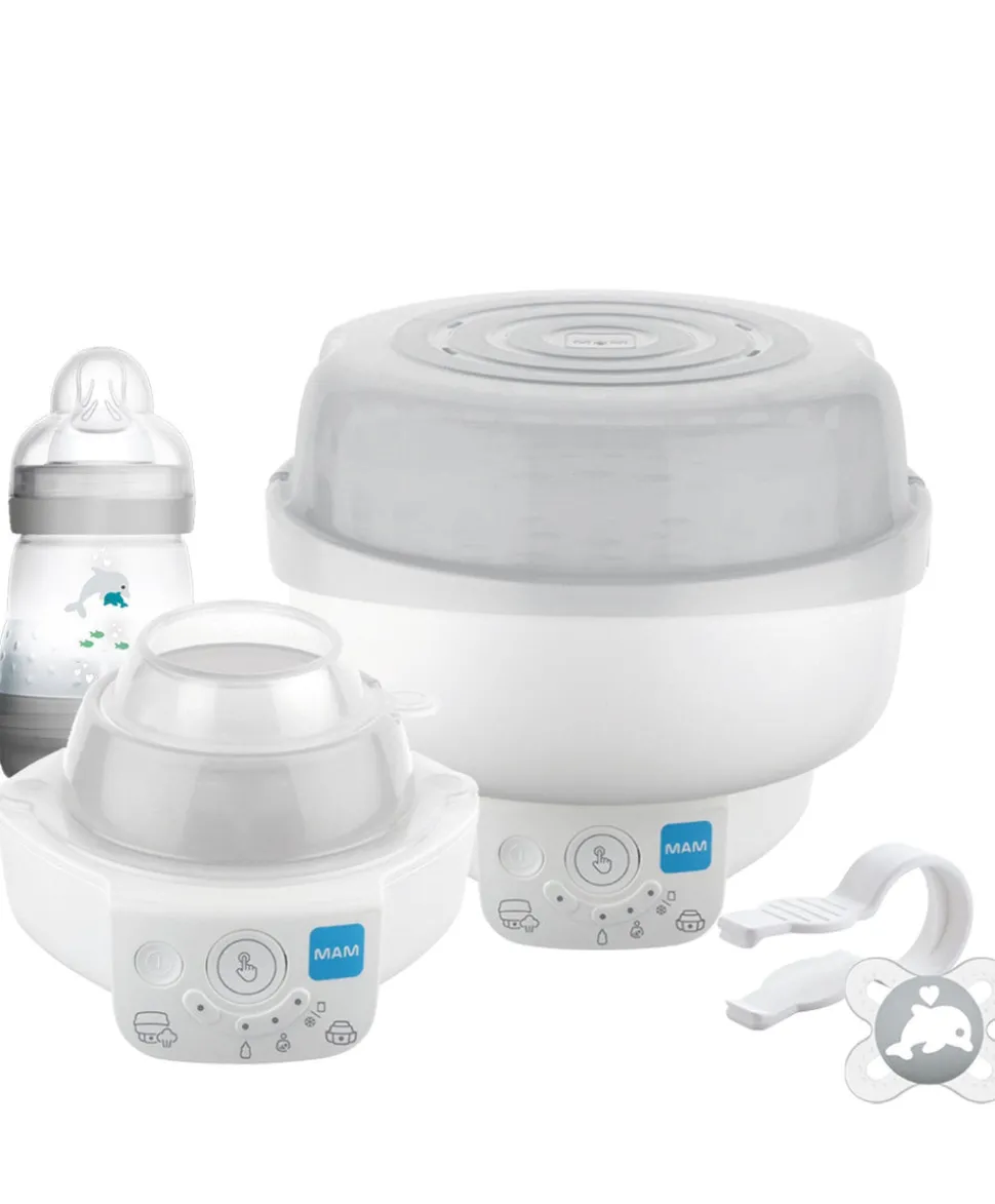 MAM Baby 6-in-1 Electric Steriliser & Large Bottle Starter Bundle - Matt Taupe
