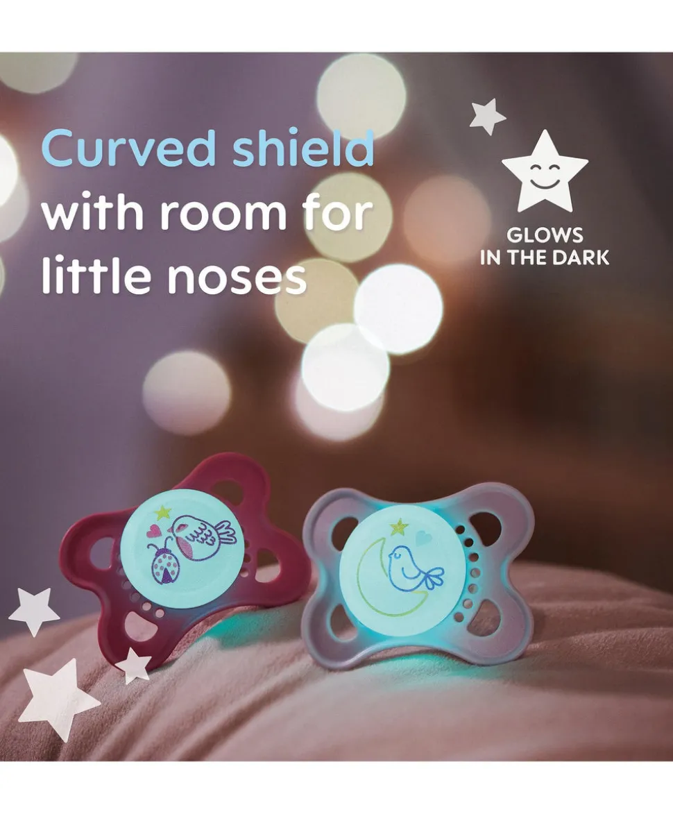 MAM Original Night 0-6m Soother (2 Pack) - Mint/Shell