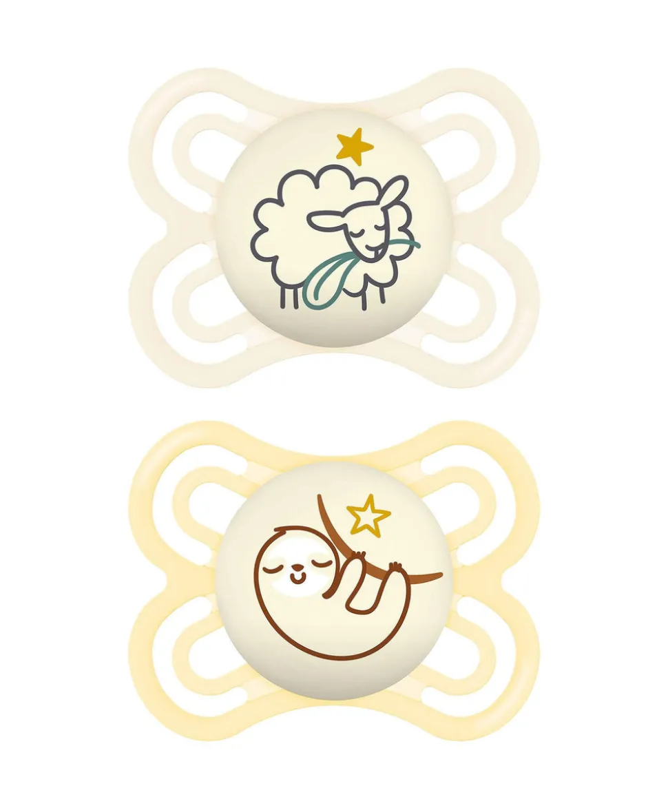 MAM Perfect Night 0-6M Soother (2 Pack) - Yellow